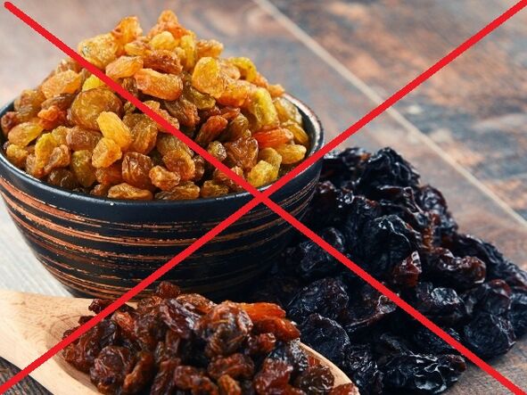 Prunes and raisins cannot be eaten