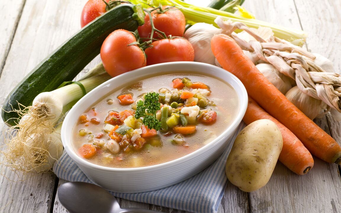 vegetable soup against gastritis