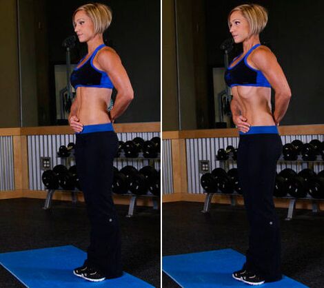 Rapidly practice vacuum on the stomach